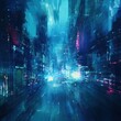 © Rere_Art151 - Futuristic Cityscape Night Street Abstract Art