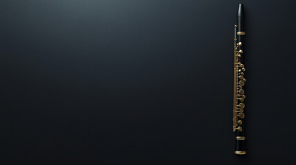 Poster - Elegant flute on dark background, showcasing its beauty