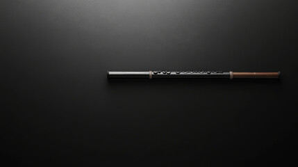 Poster - Elegant flute on black gradient background, showcasing beauty