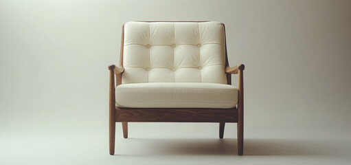 Poster - Minimalist armchair with white background, stylish design