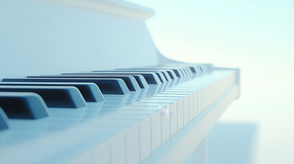 Poster - Minimalist piano keyboard on pure white background