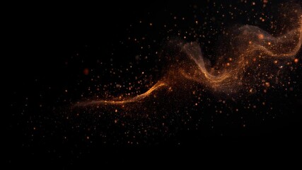 Poster - Magical golden particles swirling in space. Mesmerizing cosmic dance of light and energy. Abstract visualization of celestial motion and stardust. Cosmic art for dreamy backgrounds