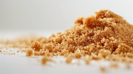 Palm sugar on a plain white surface