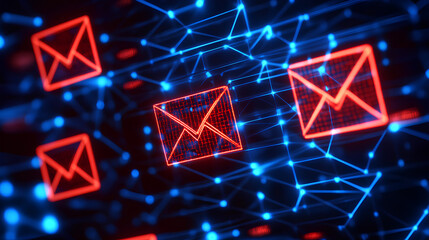 Poster - Scam fraud security warning crime internet technology phishing online alert digital risk protection threat background with danger message spam cyber concept hacking attack email sms caution symbol