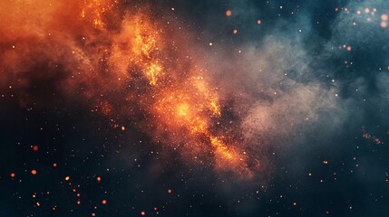 Poster - Exploding supernova creating colorful nebula in deep space