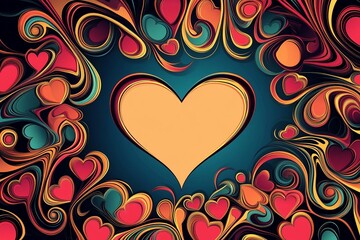 Aufkleber - A soft vector background featuring multiple hearts in varying sizes and shades of pink and red, ideal for love and affection themes.

