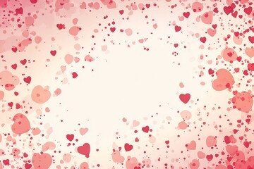 Poster - A soft vector background featuring multiple hearts in varying sizes and shades of pink and red, ideal for love and affection themes.

