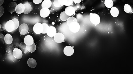 Poster - Delicate orbs of light shimmer softly against a dark background, revealing a mesmerizing blend of contrasts that evoke tranquility and creativity within a calm environment