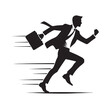 © Joynab - businessman running silhouette vector illustration