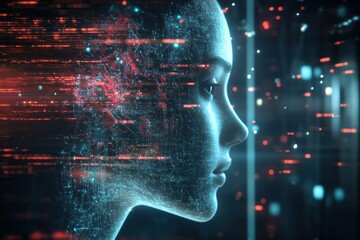 Poster - Exploring artificial intelligence through an abstract representation of a digital face