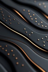 Poster - Intricate patterns emerge on a clean black matte surface, enhanced by subtle gold accents that create a sophisticated and modern ambiance, perfect for design enthusiasts
