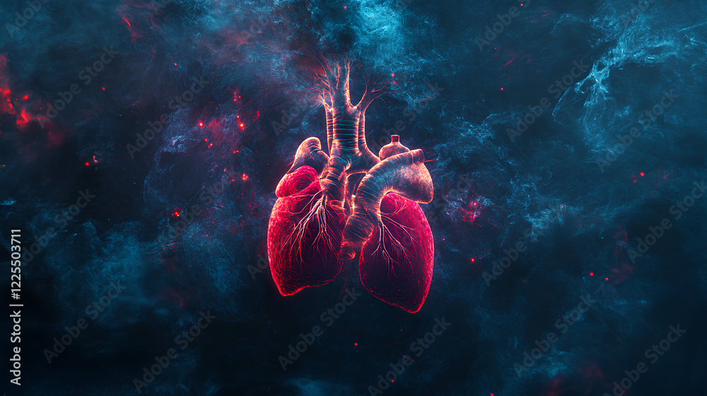 Visual concept of human heart and lungs anatomy Stock Photo | Adobe Stock