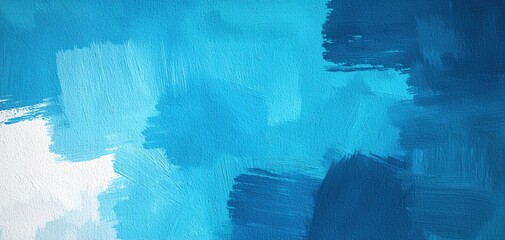 Poster - A vivid abstract painting in blue tones showcasing texture and artistic expression.