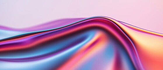 Poster - Abstract smooth fabric background with colorful gradient waves blending together.