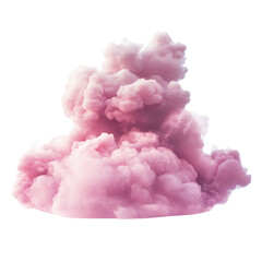 Poster - An image shows a digitally rendered pink smoke cloud isolated against a black background. The cloud is fluffy and has a soft texture.