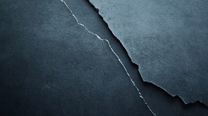 Poster - Dark gray slate stone texture splitting creating diagonal line