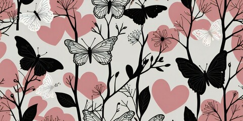 Wall Mural - seamless floral background