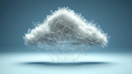 Poster - cloud computing network concept with connected nodes and digital technology visualization