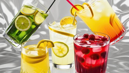 Many  kind of  Mocktails drinks for summer
