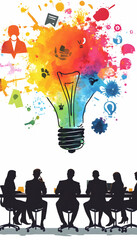 Wall Mural - young professionals brainstorming innovative ideas in a collaborative workspace -
