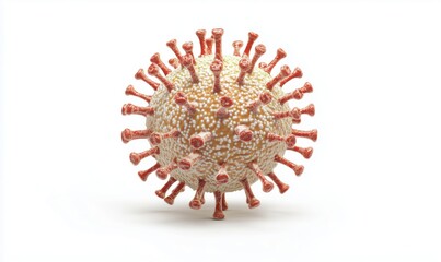 Poster - 3D representation of virus structure showcasing spikes and surface texture, illustrating viral morphology and infectious agents
