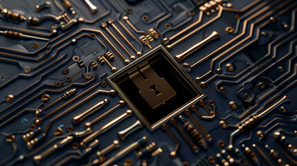 Leinwandbilder - Detailed circuit board with central processor unit