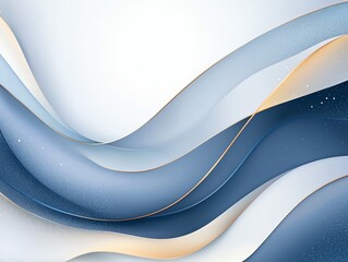 Poster - A smooth, flowing abstract design featuring layers of blue and white waves. Perfect for backgrounds, websites, or graphic design projects, evoking calmness and creativity.