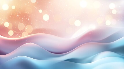 Poster - A stunning abstract background featuring soft, flowing waves in pastel colors, creating a serene and tranquil atmosphere. Perfect for design projects and digital art.