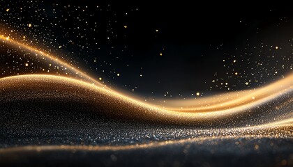 Poster - A stunning wave of golden light creates a mesmerizing abstract pattern against a dark backdrop