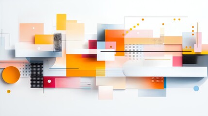 Poster - A vibrant abstract composition featuring geometric shapes and a bright color palette. This artwork blends modern design with artistic expression, perfect for creative projects.