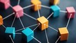 © Hansa & Party - Abstract Business Networking with Colorful Modular Cubes Connected by Lines for Collaboration Concept