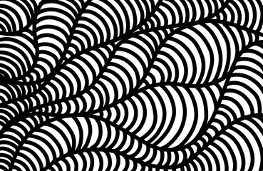Poster - Abstract hand drawn black and white wavy pattern. Winding water flow like a zebra pattern.Abstract wavy background, optical art, opart striped. Raster waves, geometry line stripes