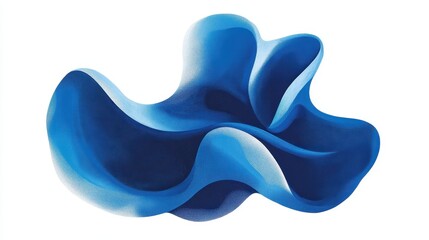 Poster - Abstract Blue Swirling Fluid Form Design
