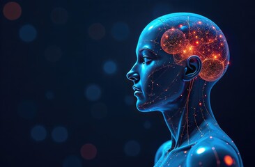 Fototapete - Artificial intelligence, machine and deep learning, modern computer technologies, Internet of Things