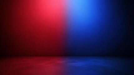 Aufkleber - Vibrant interplay of red and blue hues creates an intriguing atmosphere in a modern abstract space