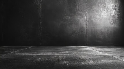 Aufkleber - Exploring the depths of a dark, textured studio space with dramatic lighting creating an intriguing backdrop for creative endeavors