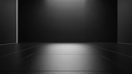 Aufkleber - Glowing light pierces the darkness in a minimalist space, evoking both mystery and intrigue during an evening exploration of creativity