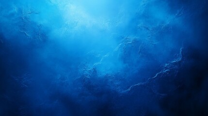 Poster - Beneath the surface, mysterious depths reveal an enchanting world of blue hues and ethereal light exploring the ocean's hidden beauty at dawn