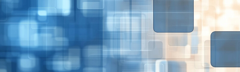 Aufkleber - Abstract blue and beige background with overlapping squares and blur effect