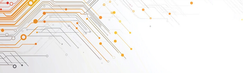 Poster - Orange and grey digital lines flowing on white background