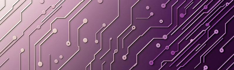 Poster - Purple and pink circuit board representing computing and technology