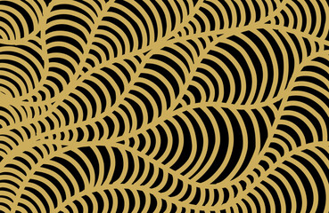 Poster - Abstract hand drawn black and gold wavy pattern.Abstract wavy background, optical art, opart striped. Raster waves, geometry line stripes