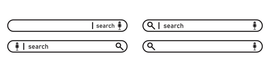 Poster - Search bar vector element design. Set of search boxes ui template