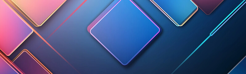 Aufkleber - Abstract geometric background with colorful squares and lines creating dynamic composition
