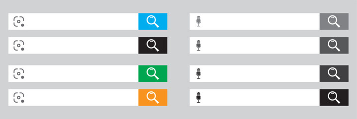 Poster - Search bar vector element design. Set of search boxes ui template