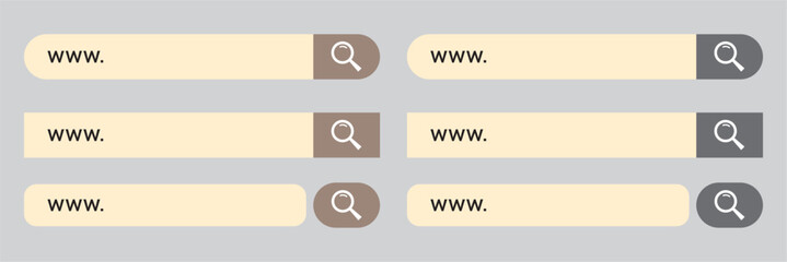 Poster - Search bar vector element design. Set of search boxes ui template