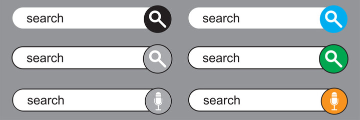 Poster - Search bar vector element design. Set of search boxes ui template