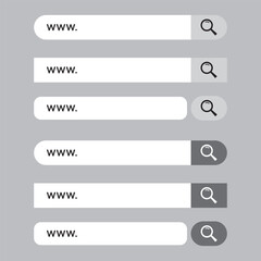 Poster - Search bar vector element design. Set of search boxes ui template