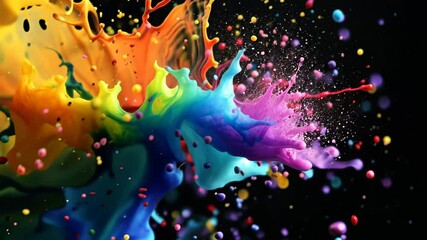 Poster - Bright colors burst dramatically into the air, blending together in a creative explosion that captivates the viewer's attention and imagination.