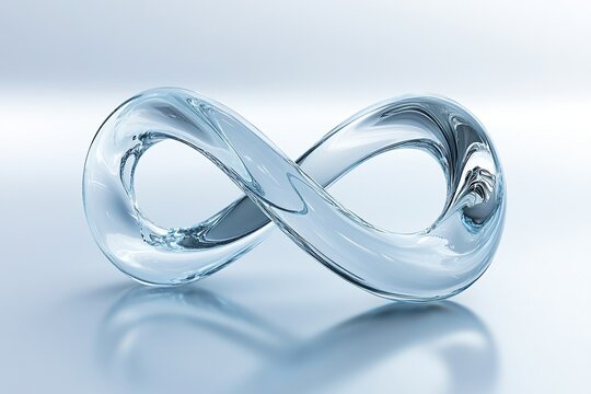 A glass object that resembles the infinity symbol, with its edges flowing into each other